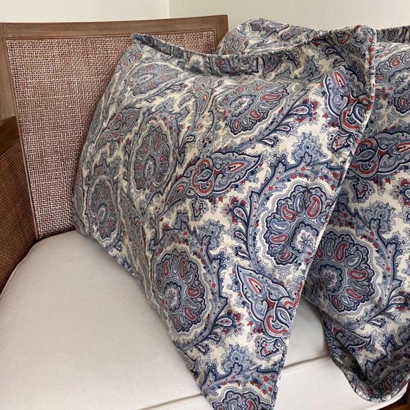 Lauren by Ralph Lauren Red,White, Blue Paisley Pillow Cases - Standard Size (2) - Picture 6 of 7
